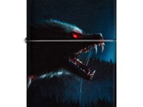 Зажигалка ZIPPO Horror Wolf с покрытием 540 Matte, латунь/сталь, черная, 38x13x57 мм