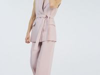 Широкие брюки со льном, Розовый