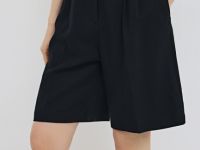 Шорты со складками, Черный