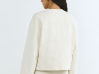 Укороченный жакет с жаккардовым узором, Бежевый