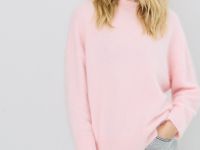 Джемпер оверсайз из пряжи с ангорой, Розовый