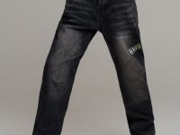 Брюки текстильные джинсовые утепленные флисом для мальчиков