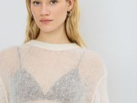 Джемпер оверсайз из пряжи с мохером, Белый