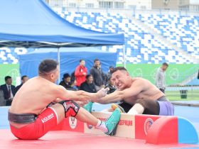 Стали известны победители соревнований по мас-рестлингу и борьбе корэш на Сабантуе