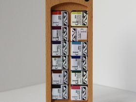 Набор акварели Super Vision 12 цв в кюветах, классическая палитра, деревянный кейс на магните