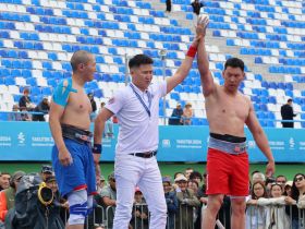 Стали известны победители соревнований по мас-рестлингу и борьбе корэш на Сабантуе