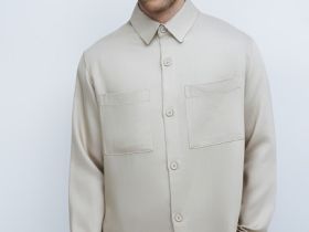 Куртка-рубашка из лиоцелла, Бежевый