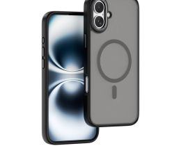 Чехол-накладка Wiwu Armor Pro Magsafe (FGG-012) для iPhone 16 Plus пластиковый прозрачно-черный (черная рамка)