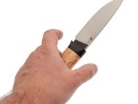 Охотничий нож Сокол, кованый, сталь Х12МФ, карельская береза, граб