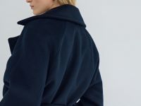 Короткое пальто на поясе, Синий