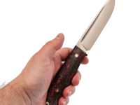 Охотничий нож Тигр, сталь Elmax, рукоять черно-красный карбон