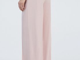 Широкие брюки со льном, Розовый