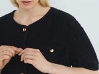 Кардиган с коротким рукавом, Черный