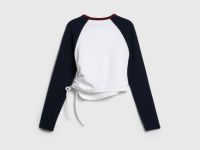 Асимметричные лонгслив с завязками для девочек, Синий