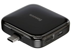 Адаптер Baseus  Fully Folded Portable 4 в 1 Type-C на Type-C/USB 2.0 х 4 (Black)