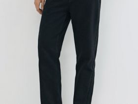 Джинсы Straight с накатом, Черный