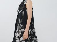 Платье А-силуэта с объёмным бантом, Черный