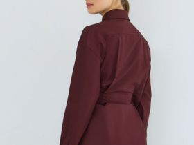 Асимметричная рубашка из хлопка, Фиолетовый