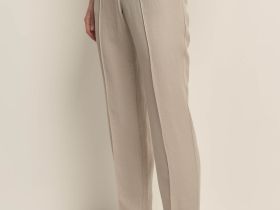 Брюки зауженного кроя с добавлением льна