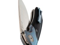 Складной нож Maxace Goliath Black, сталь Bohler K110, рукоять G-10/синий больстер