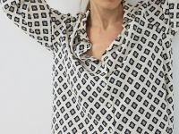 Блузка из вискозы с принтом, Белый