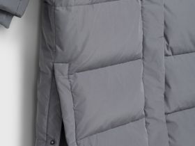 Длинный пуховик для девочек, Серый