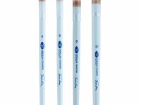 Кисть из колонка и белой синтетики №10 круглая "Белые ночи" ручка короткая голубая матовая со скосом