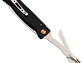 Складной нож Sanrenmu Partner, сталь 12C27, компактный мультитул с ножницами, рукоять нержавеющая сталь черная