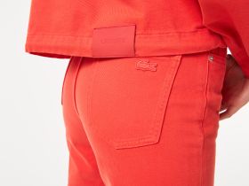 Женские прямые джинсы Lacoste из экологиески чистого хлопка