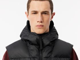 Мужской влагоотталкивающий жилет Lacoste с капюшоном