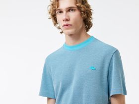 Мужская футболка Lacoste Caviar Piqué с контрастным вырезом