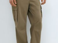 Брюки карго из твила, Бежевый