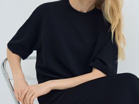 Футболка оверсайз с разрезами, Черный