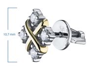 Пусеты из комбинированного золота э4812пс07191300