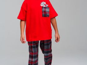 Комплект для мальчиков: брюки текстильные, фуфайка трикотажная (футболка)