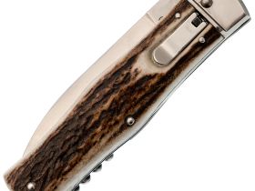 Автоматический многопредметный нож Mikov Predator, сталь 420, рукоять рог оленя