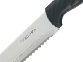 Нож кухонный хлебный Okroshka Crouton 19.9 см, сталь 5cr15mov, рукоять пластик, черный