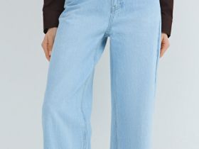 Широкие джинсы из плотного денима, Голубой