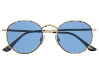 Очки солнцезащитные ZIPPO, унисекс, золотистые, оправа из меди, голубые линзы