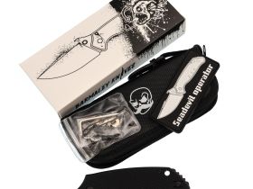 Нож Barmaley Knives Seadevil, сталь D2, рукоять G10/сталь, черный, вейв