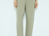 Хлопковые брюки Balloon с эластичным поясом, Зеленый