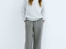 Свитшот с принтом для девочек, Серый