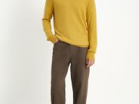 Джемпер из шерсти и хлопка с округлой горловиной