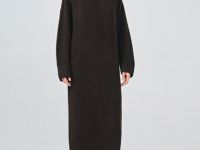 Платье-свитер с содержанием шерсти, Коричневый