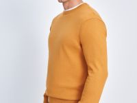 Джемпер из хлопка и шерсти с округлым вырезом