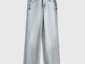 Широкие джинсы со средней посадкой, Серый