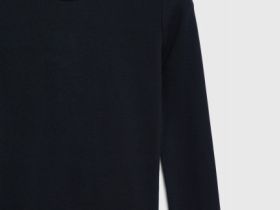 Лонгслив в рубчик, Черный