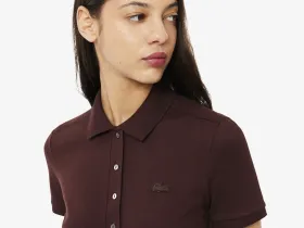 Женское поло Lacoste приталенного кроя из эластичного хлопка