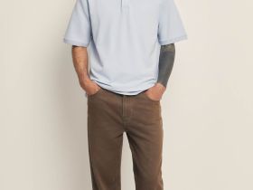 Поло из трикотажа пике свободного силуэта