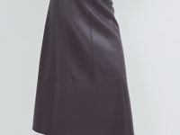 Юбка А-силуэта из искусственной кожи, Фиолетовый